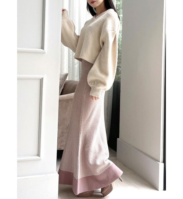 RESEXXY「ハウンドトゥースマーメイドニットスカート」|スカート|