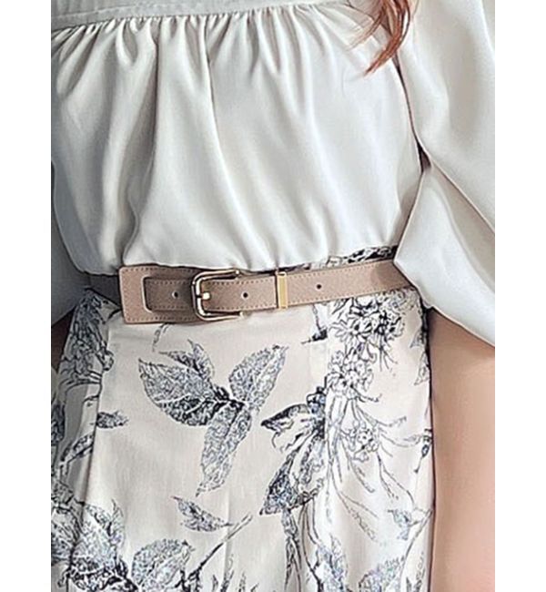 RESEXXY「ゴールドバックルデザインベルト」|ベルト|ベージュ