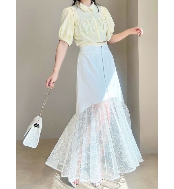 RESEXXY「スパンコールチュールZIPフレアスカート」|スカート|