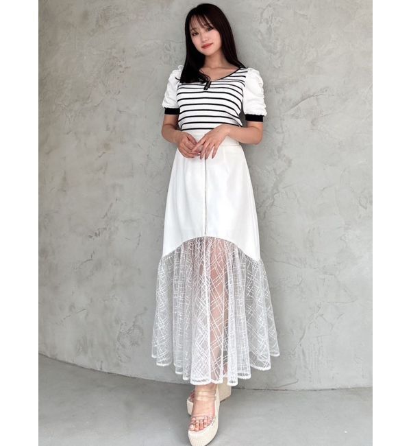 RESEXXY「スパンコールチュールZIPフレアスカート」|スカート|