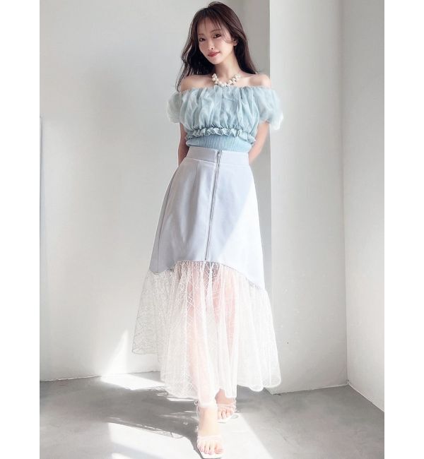 RESEXXY「スパンコールチュールZIPフレアスカート」|スカート|