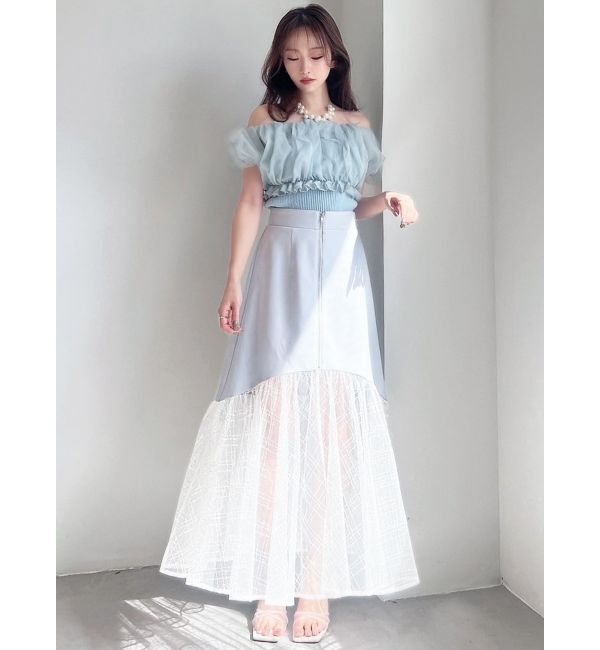 RESEXXY「スパンコールチュールZIPフレアスカート」|スカート|