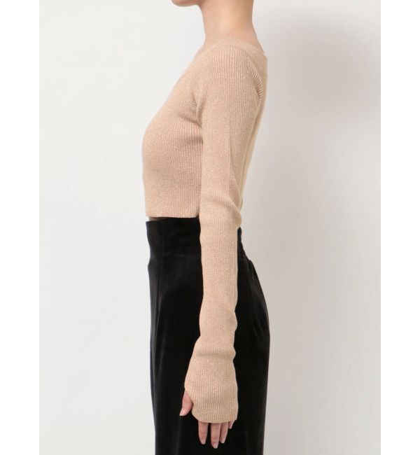 RESEXXY「グリッタークロップドルーズニットトップス」|ニット・セーター|