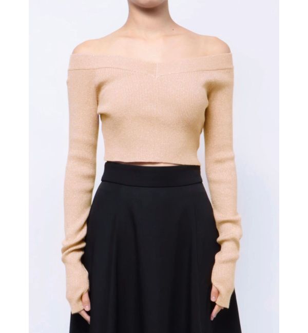 RESEXXY「グリッタークロップドルーズニットトップス」|ニット・セーター|