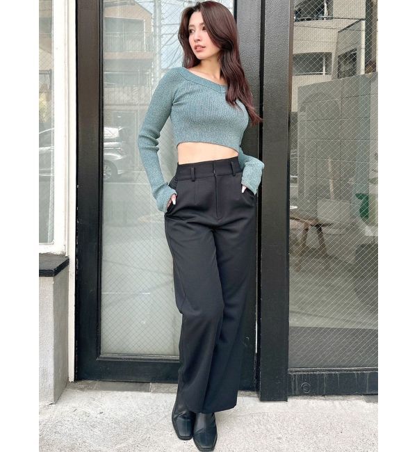 RESEXXY「グリッタークロップドルーズニットトップス」|ニット・セーター|