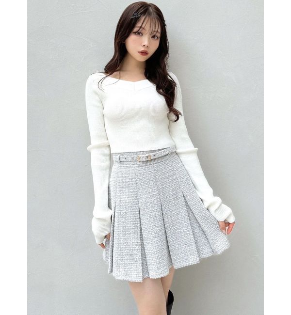 RESEXXY「グリッタークロップドルーズニットトップス」|ニット・セーター|