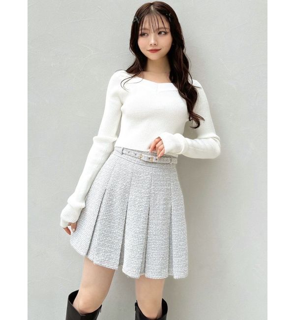 RESEXXY「グリッタークロップドルーズニットトップス」|ニット・セーター|