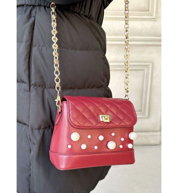 RESEXXY「パールポイントキルティングバッグ」|ショルダー・メッセンジャー|レッド