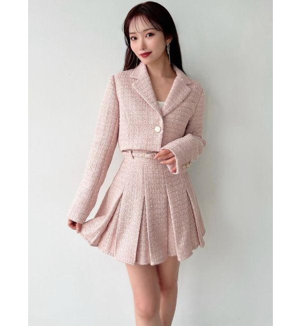 RESEXXY「ツイードクロップドジャケット【セットアップ着用可能】」|テーラードジャケット|