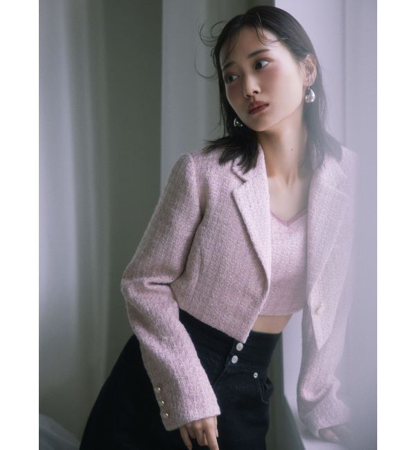 RESEXXY「ツイードクロップドジャケット【セットアップ着用可能】」|テーラードジャケット|