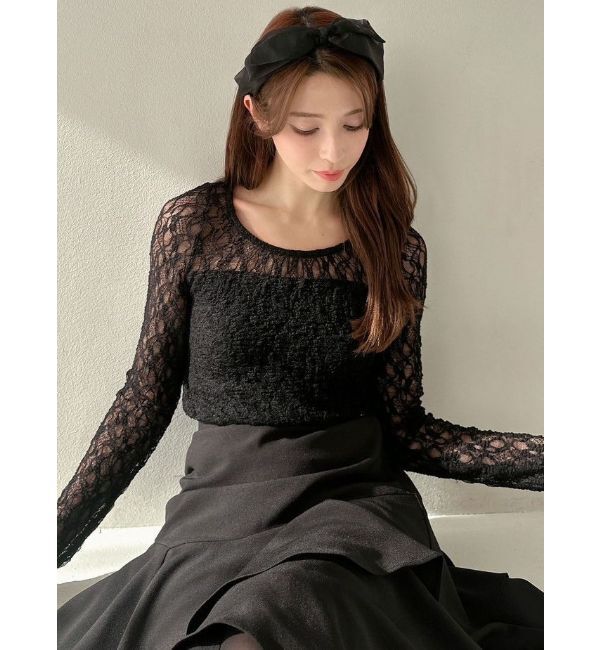 RESEXXY「カップ付きストレッチレーストップス」|Tシャツ・カットソー|