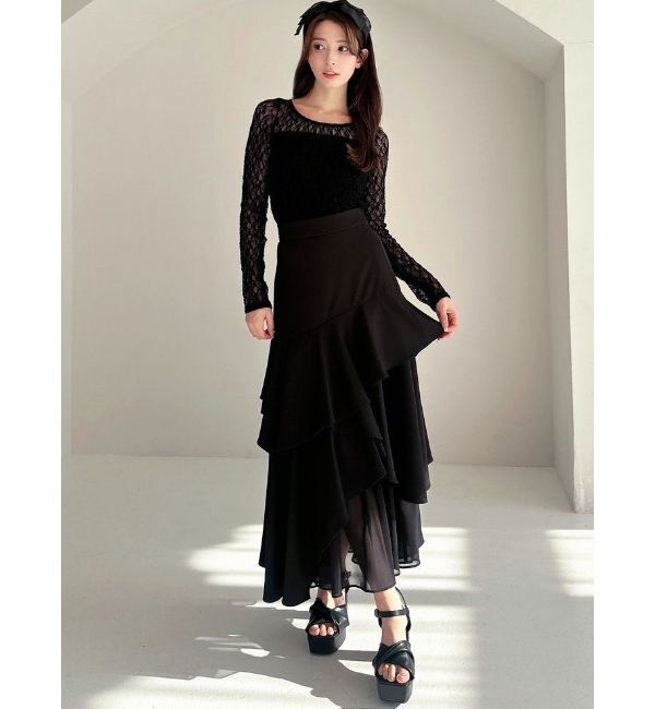 RESEXXY「カップ付きストレッチレーストップス」|Tシャツ・カットソー|