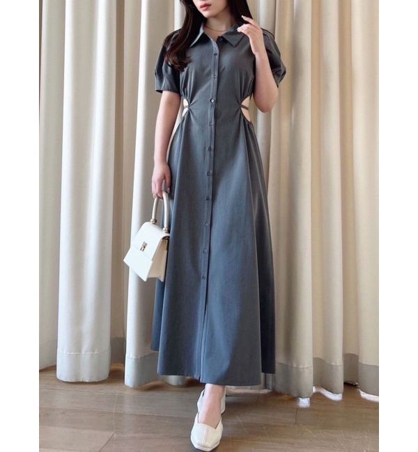 RESEXXY「ウエストオープンシャツワンピース」|ワンピース|チャコールグレー