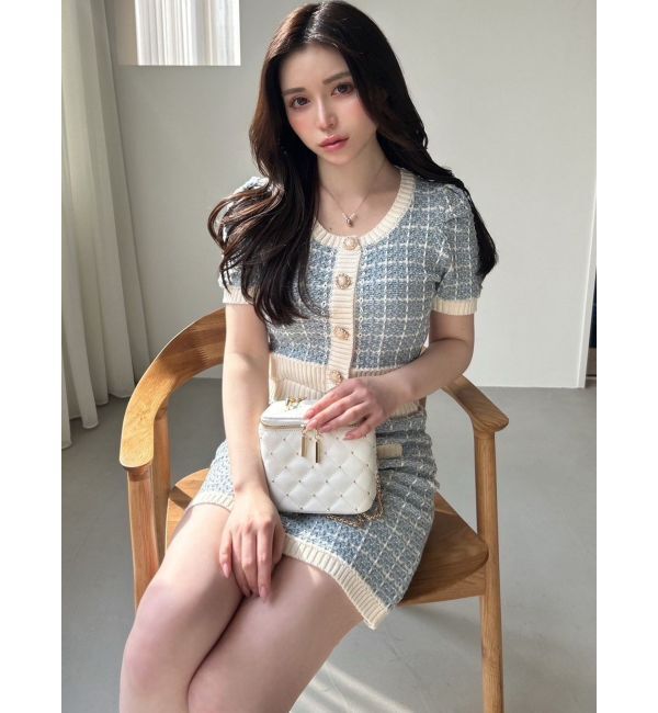 RESEXXY「バイカラーニットミニスカート【セットアップ着用可能】」|スカート|