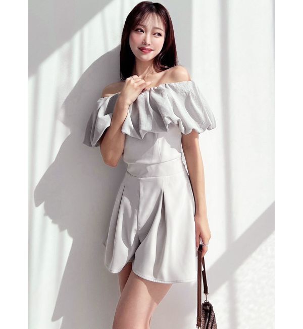 RESEXXY「バルーンオフショルショートコンビネゾン」|オールインワン|