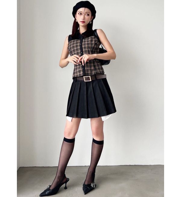 RESEXXY「ローウエストベルトプリーツミニスカート」|スカート|