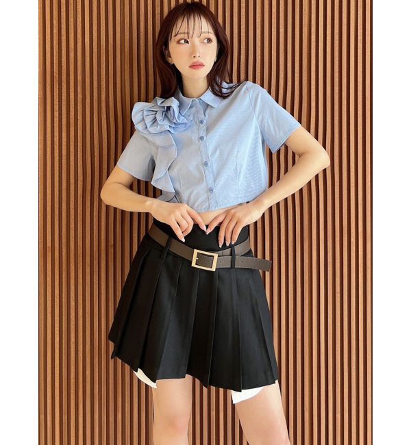 RESEXXY「ローウエストベルトプリーツミニスカート」|スカート|