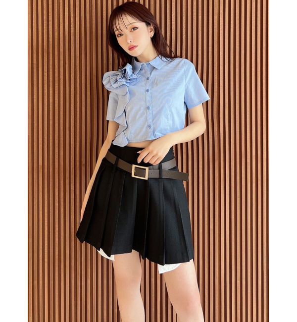 RESEXXY「ローウエストベルトプリーツミニスカート」|スカート|