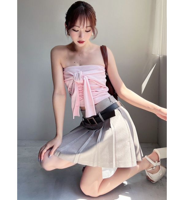 RESEXXY「ローウエストベルトプリーツミニスカート」|スカート|