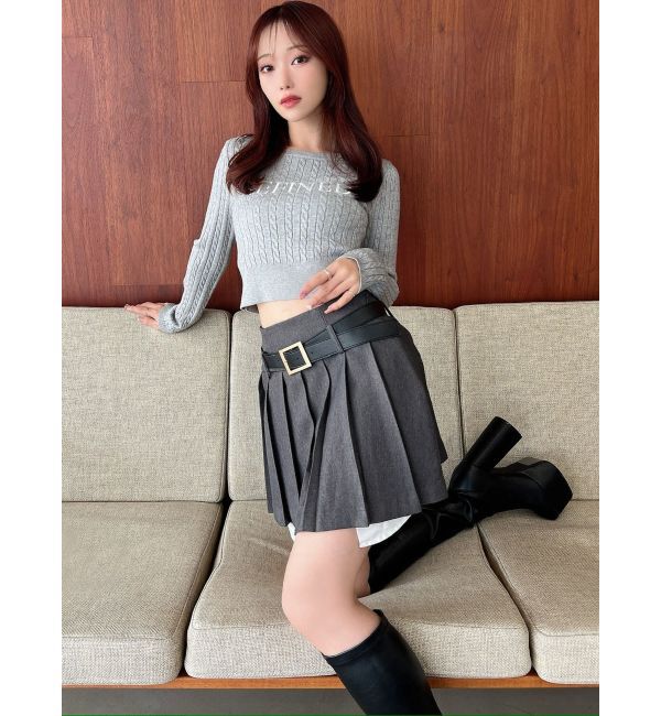 RESEXXY「ローウエストベルトプリーツミニスカート」|スカート|