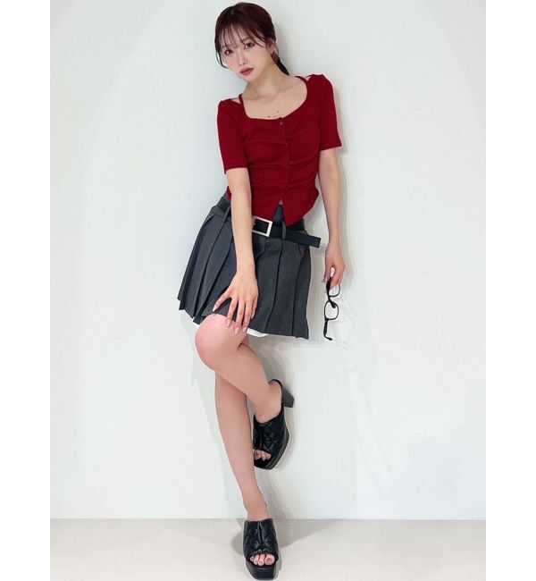 RESEXXY「ローウエストベルトプリーツミニスカート」|スカート|