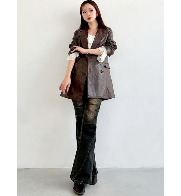 RESEXXY「カフスレースフェイクレザージャケット」|その他|