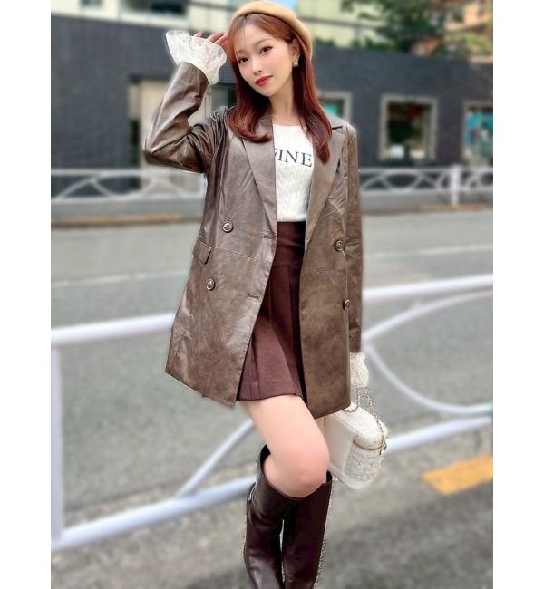 RESEXXY「カフスレースフェイクレザージャケット」|その他|