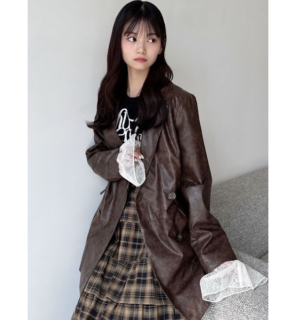 RESEXXY「カフスレースフェイクレザージャケット」|その他|
