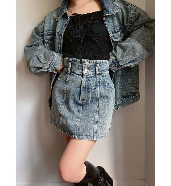 RESEXXY「ハイウエストミニスカート【セットアップ着用可能】」|スカート|ブルー