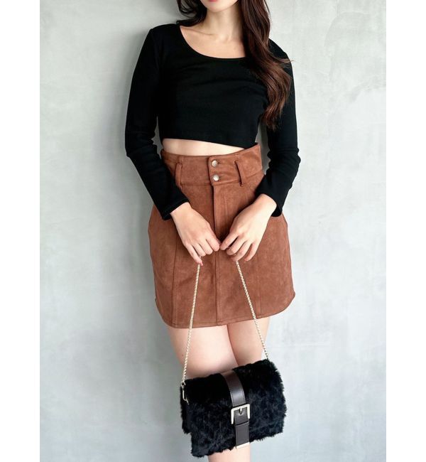 RESEXXY「ハイウエストミニスカート【セットアップ着用可能】」|スカート|ブラウン