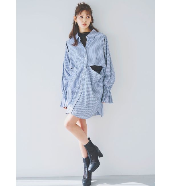 dazzlin「2WAYショートミニシャツワンピース」|ワンピース|