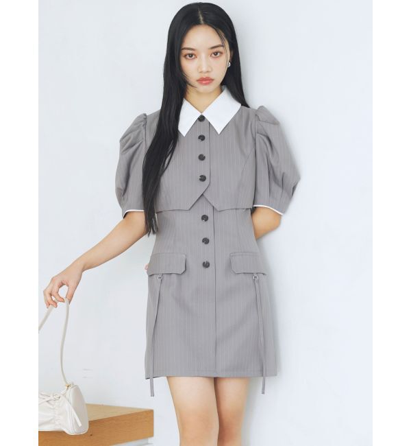 dazzlin「ジャケットライクレイヤードミニワンピース」|ワンピース|