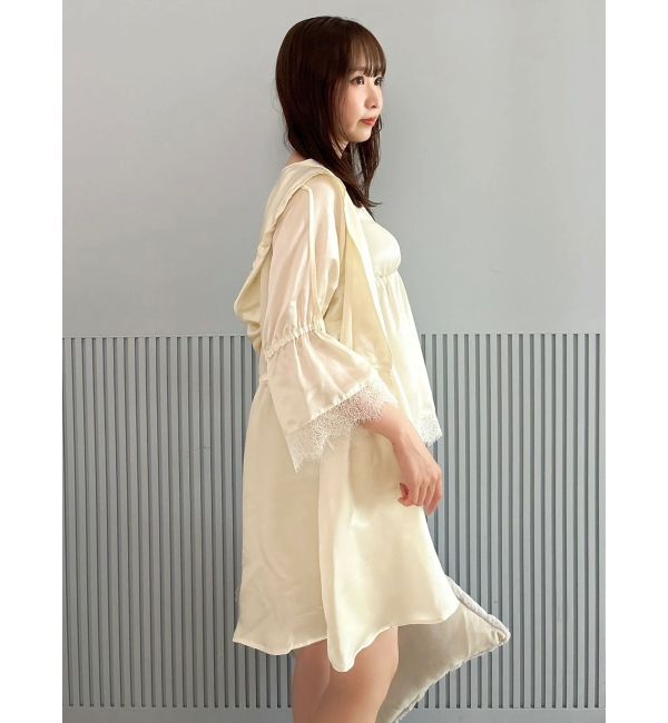 dazzlin「【吉田朱里】シルクフードヘアカバーガウン」|ルームウェア|