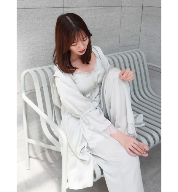 dazzlin「【吉田朱里】シルクフードヘアカバーガウン」|ルームウェア|