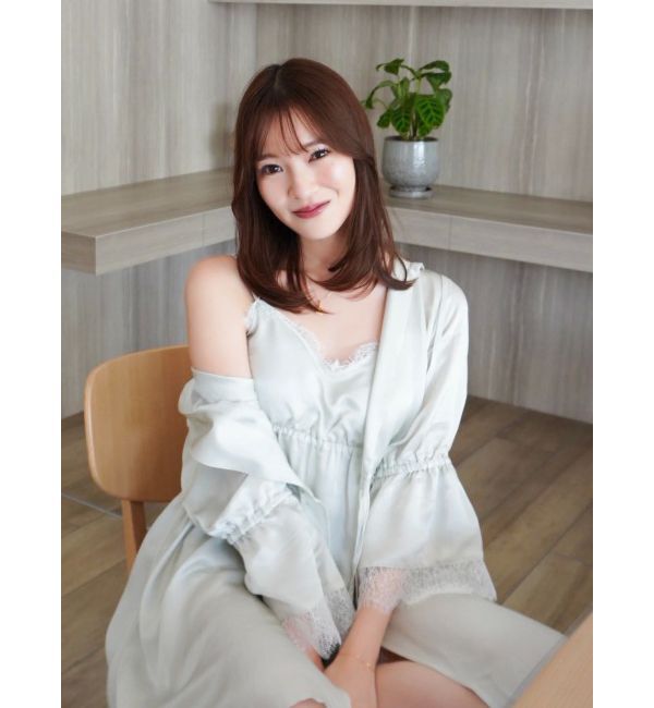 dazzlin「【吉田朱里】シルクフードヘアカバーガウン」|ルームウェア|