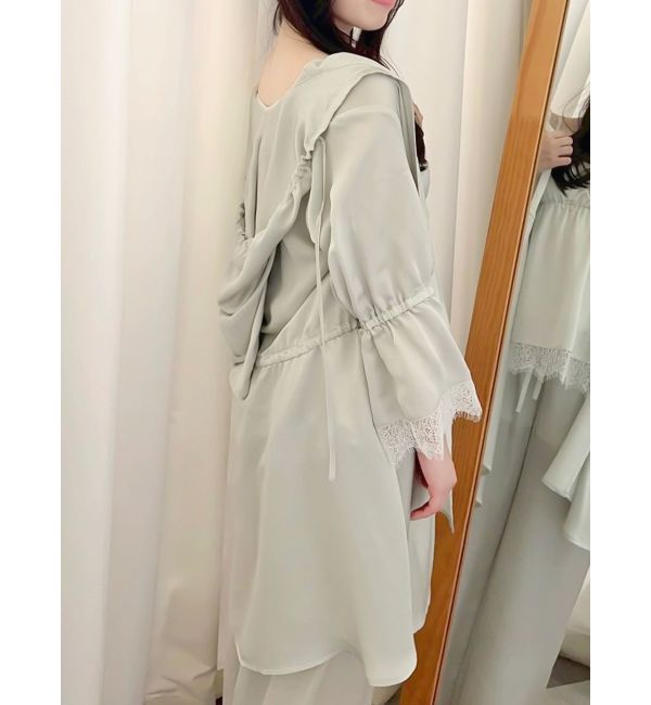 dazzlin「【吉田朱里】シルクフードヘアカバーガウン」|ルームウェア|