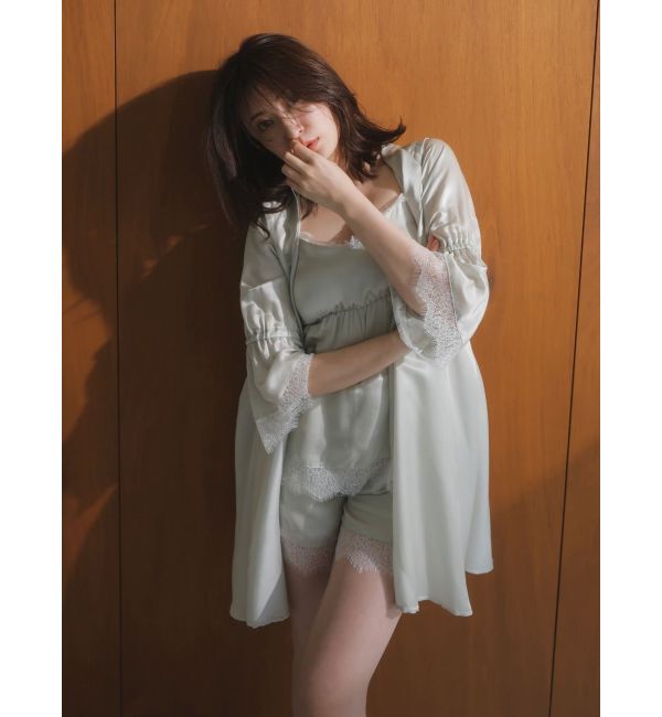 dazzlin「【吉田朱里】シルクフードヘアカバーガウン」|ルームウェア|