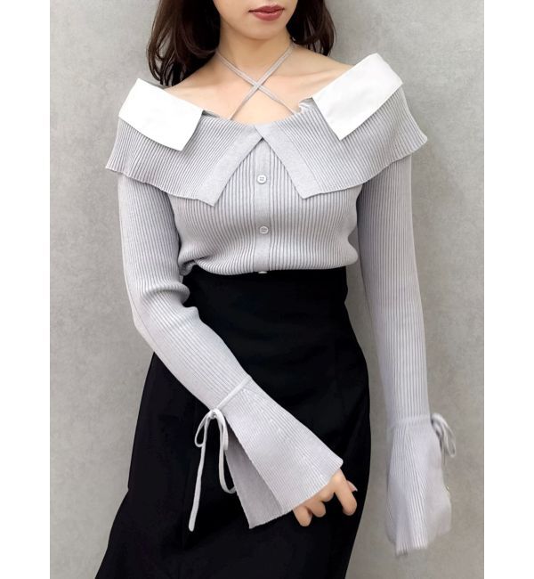 dazzlin「2WAYシャツドッキングニットトップス」|ニット・セーター|