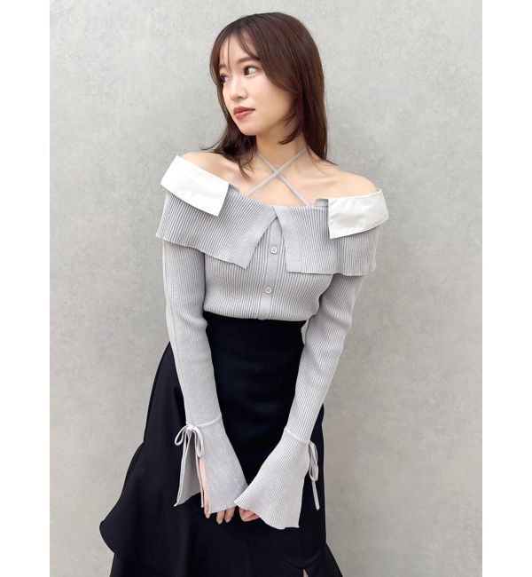 dazzlin「2WAYシャツドッキングニットトップス」|ニット・セーター|