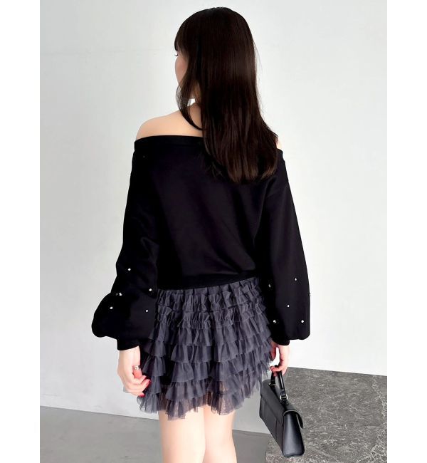 dazzlin「ボリュームフリルチュールミニスカート」|スカート|