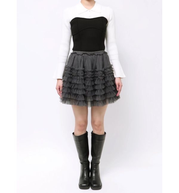 dazzlin「ボリュームフリルチュールミニスカート」|スカート|