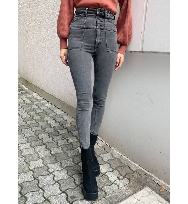 EMODA「アウトポケットハイウエストパギンス」|デニム|