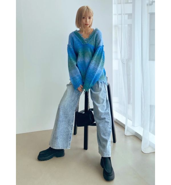 EMODA「タックハイウエストルーズジーンズ」|デニム|