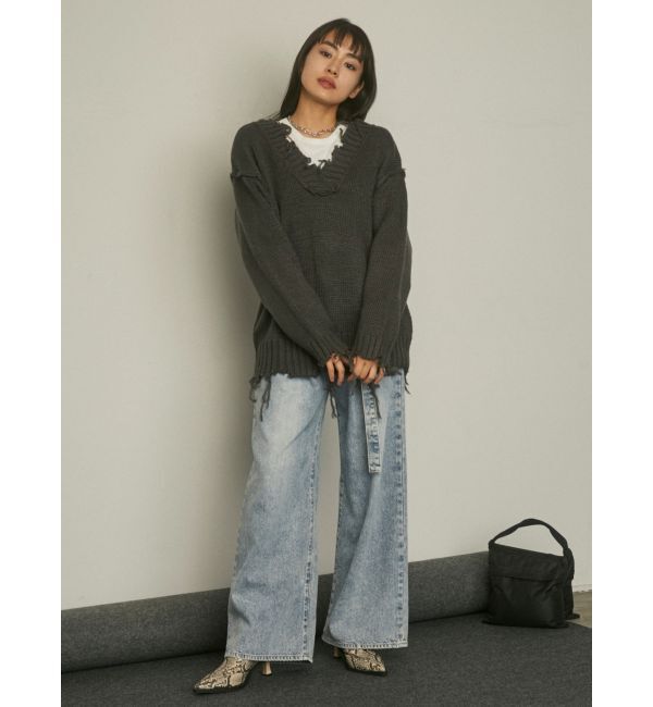 EMODA「タックハイウエストルーズジーンズ」|デニム|