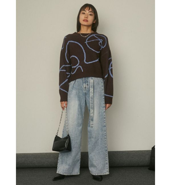 EMODA「タックハイウエストルーズジーンズ」|デニム|