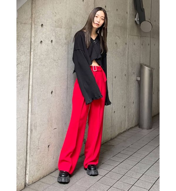 EMODA「ワイドベルトハイウエストルーズパンツ」|その他|