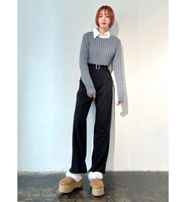 EMODA「ワイドベルトハイウエストルーズパンツ」|その他|