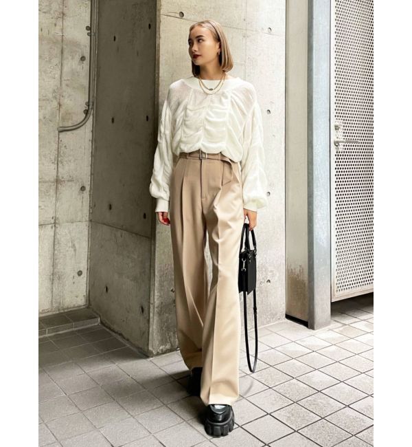 EMODA「ワイドベルトハイウエストルーズパンツ」|その他|