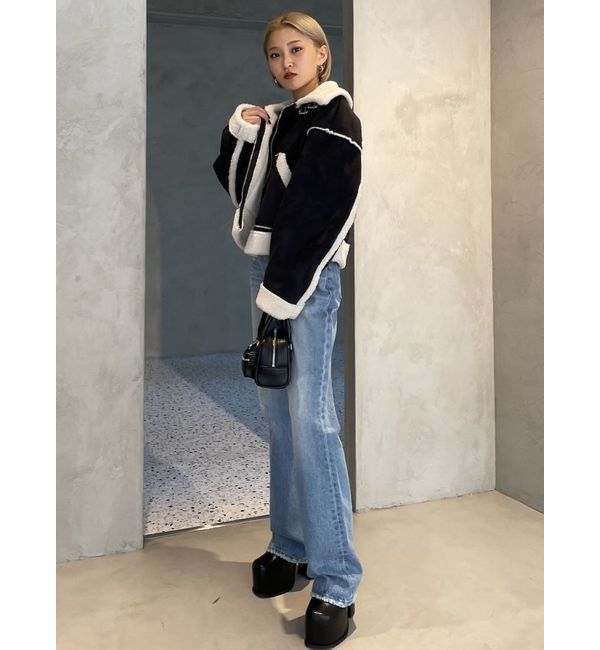 EMODA「ヴィンテージライクハイウエストフレアジーンズ」|デニム|