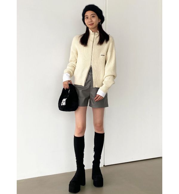 EMODA「フェイクレザーショートパンツ」|キュロット|